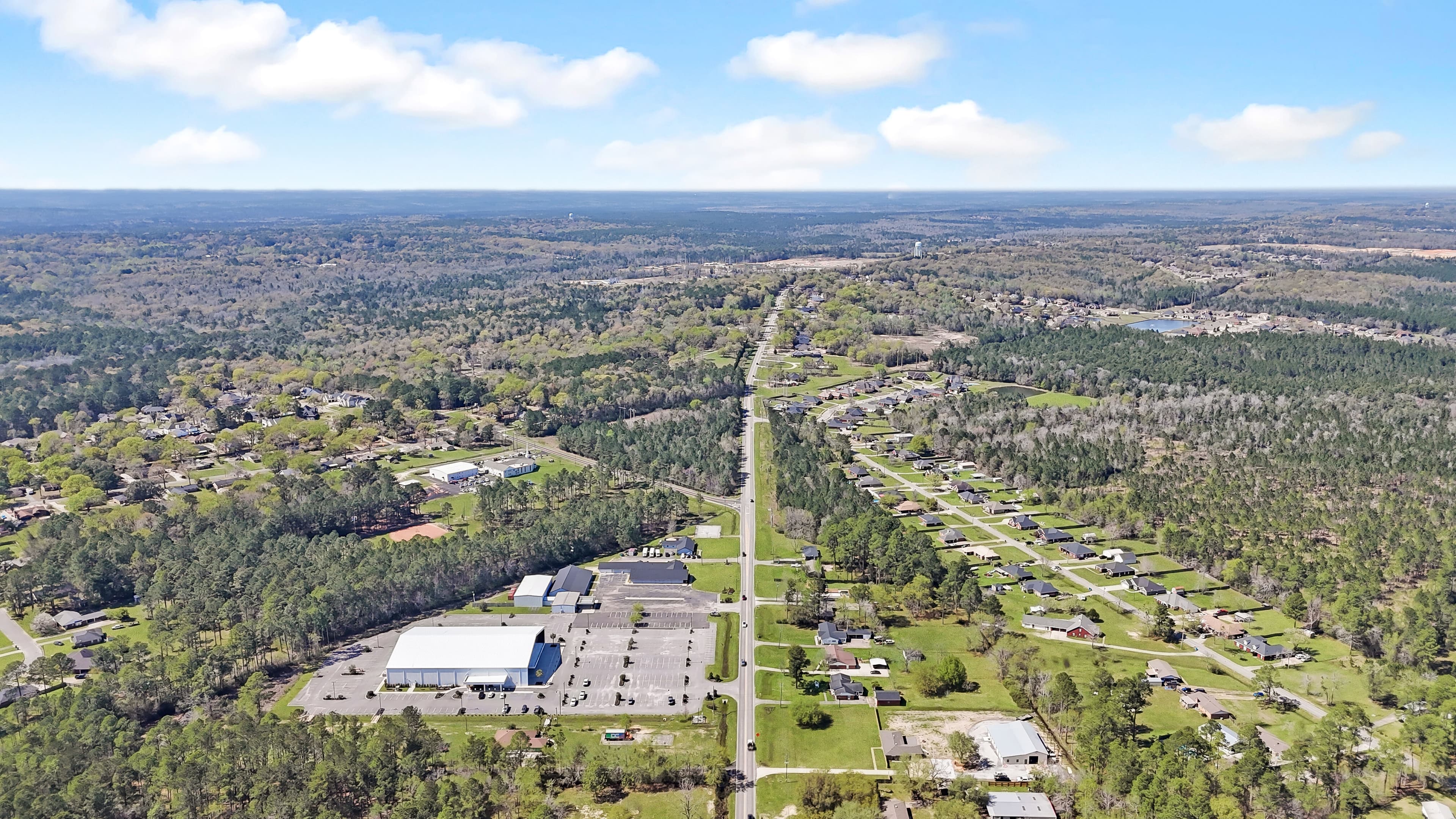 Aerial view of the surrounding area